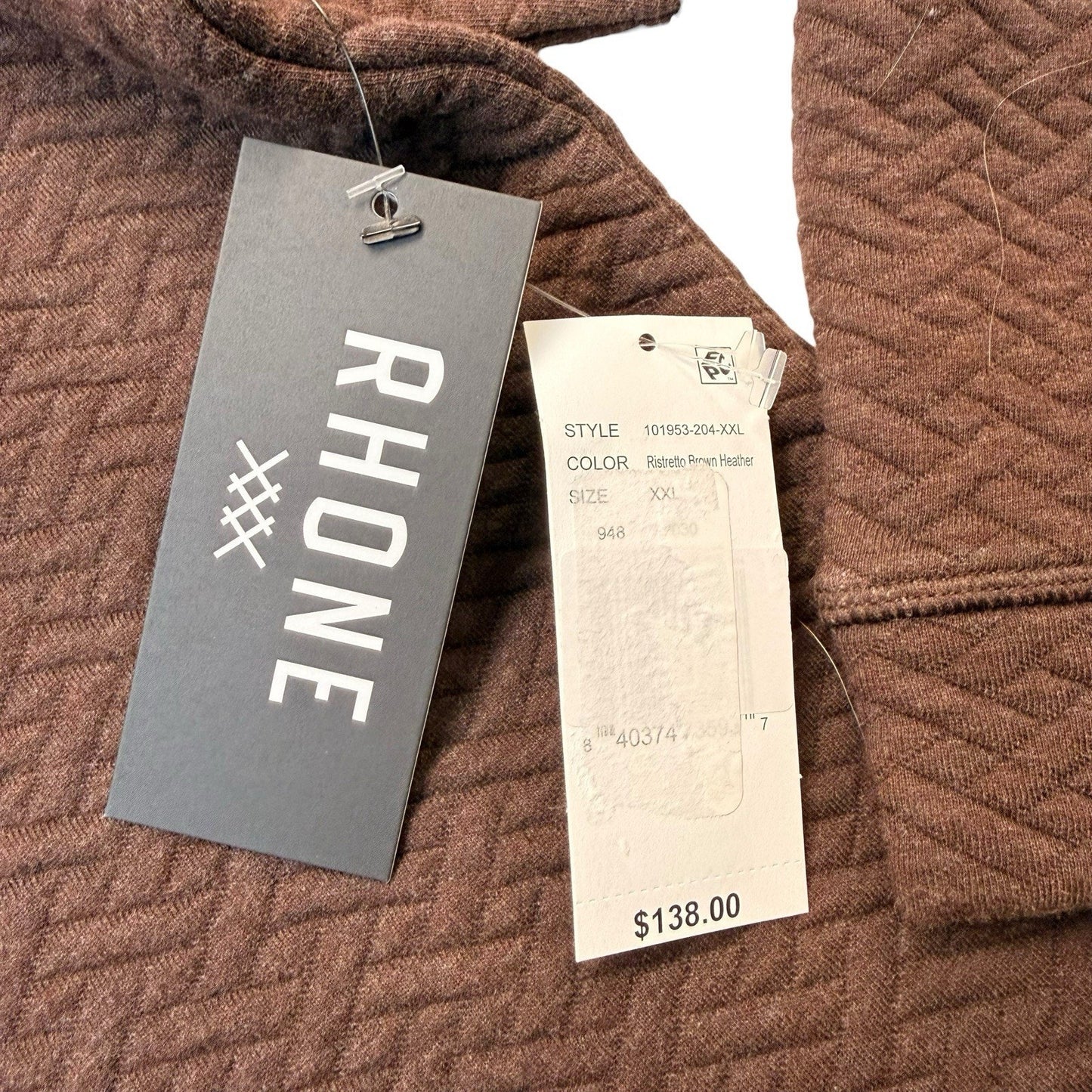 Rhone Weekender Pullover Men’s NWT Brown Heather Small 2XL $138