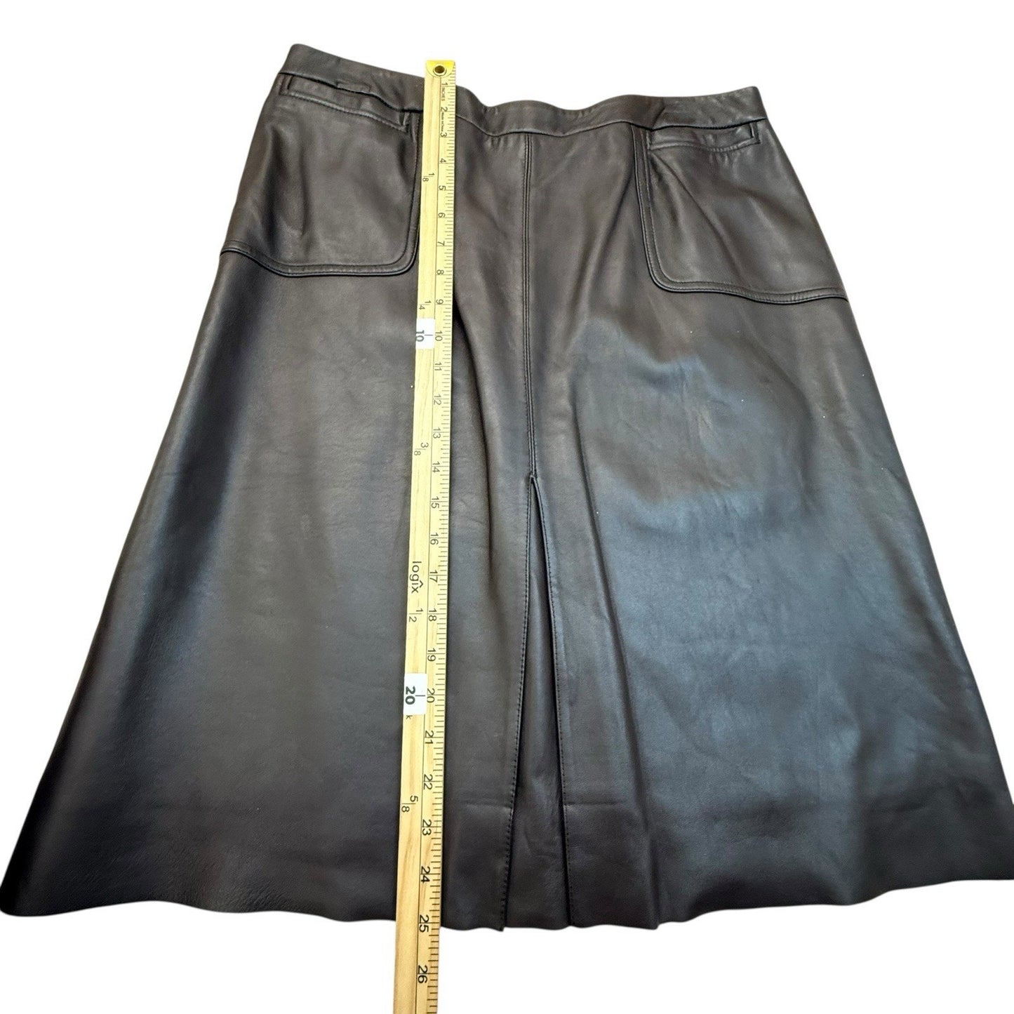 Context Brown Leather Skirt Suit Women’s Size 14 Blazer Pencil Skirt Set