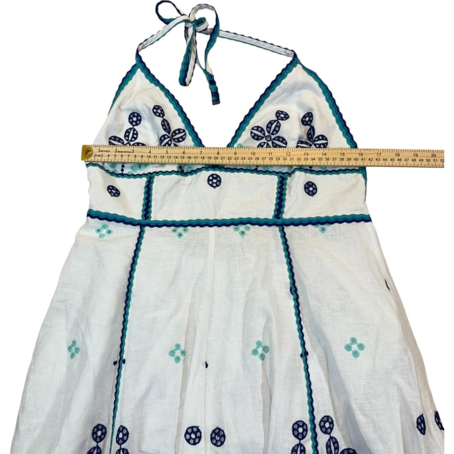 NWT Charo Ruiz Jodie Long Dress Blue Lolita L Open Back Embroidered Maxi $780 Women's