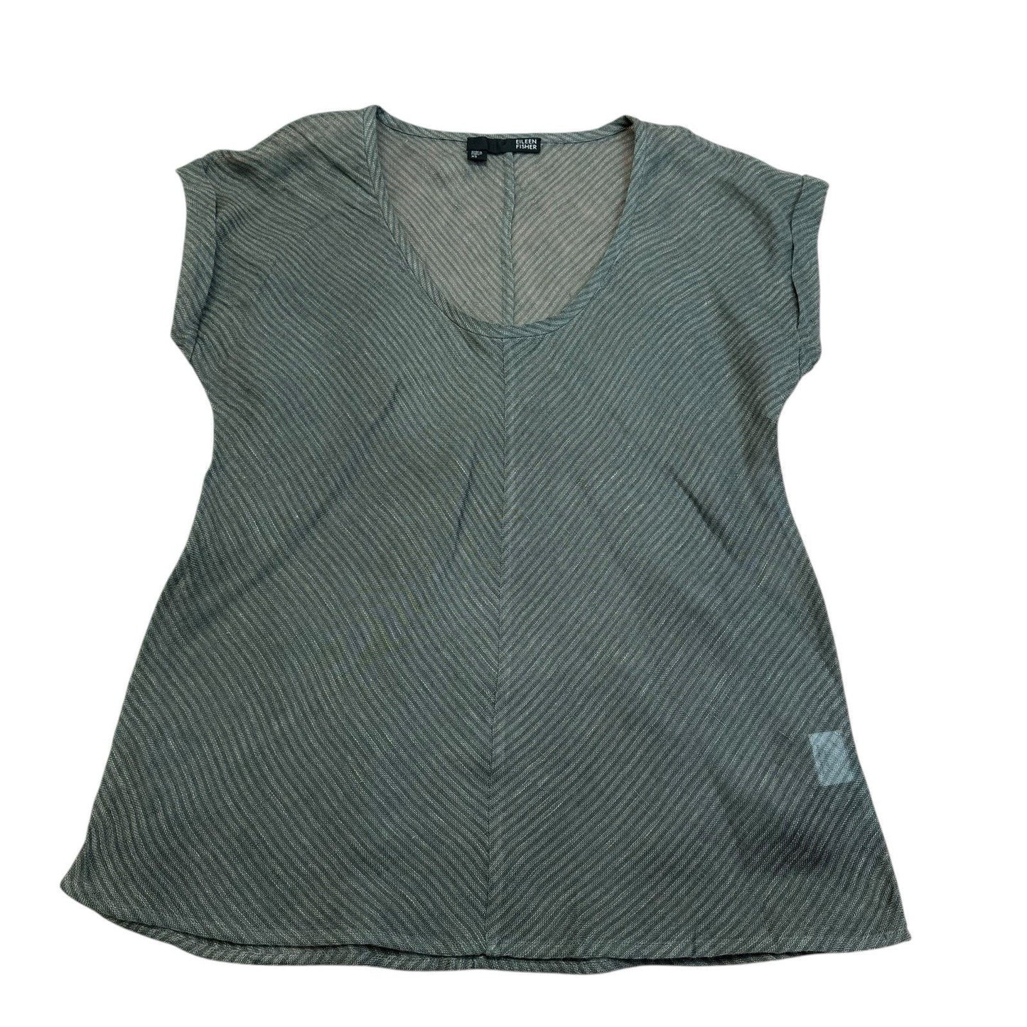 Eileen Fisher Wool Blend Sleeveless Tunic Women's T-Shirt Gray Chevron XS