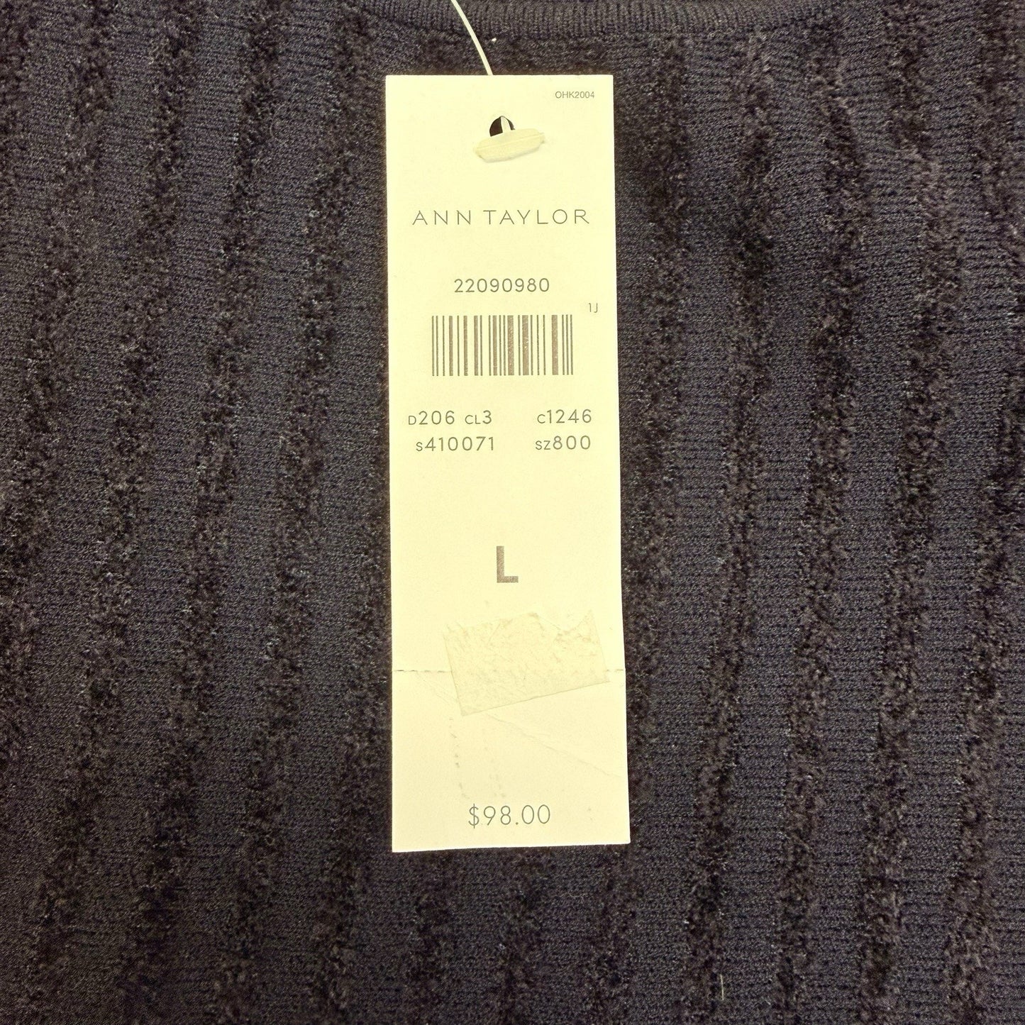 Ann Taylor Navy Knit Peplum Top & Skirt Set Women’s Size L Textured