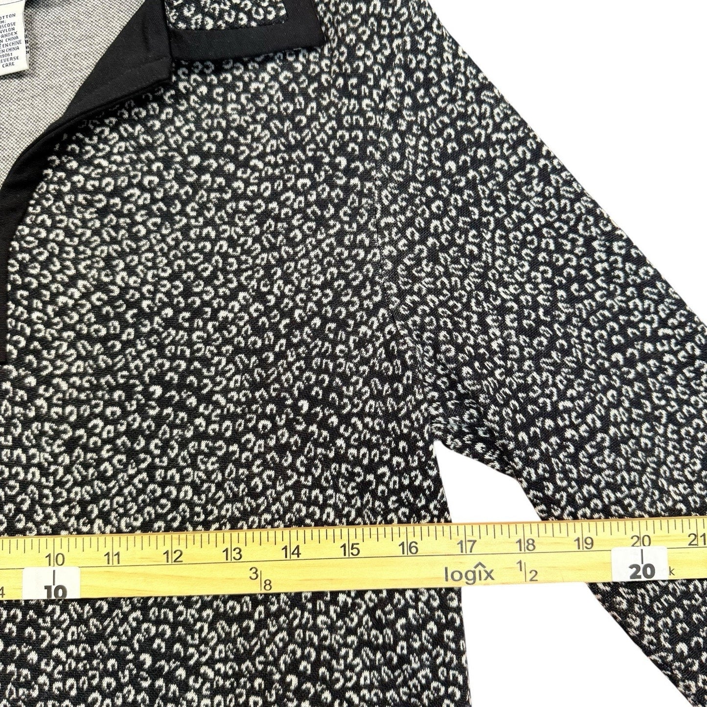 Doncaster Black White Knit Dress Women's Size M 3/4 Sleeve Career Dress