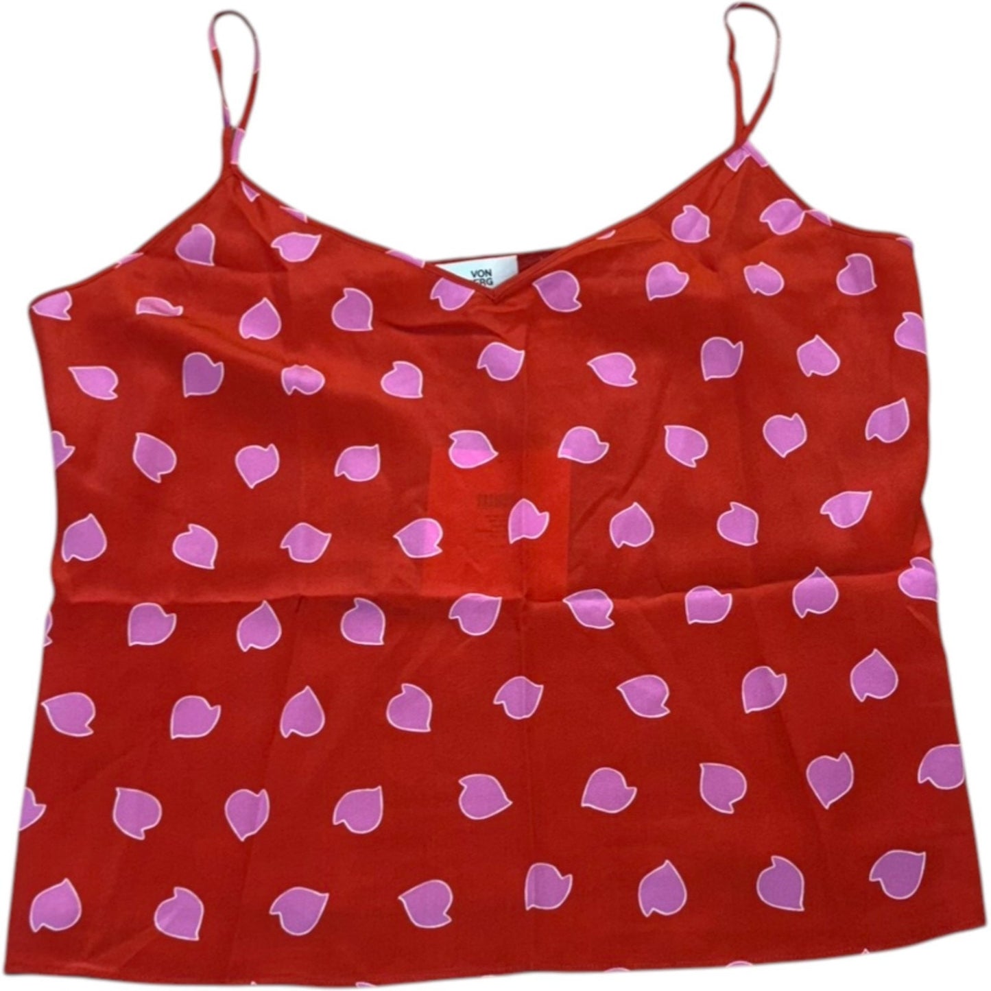 NEW Diane Von Furstenberg Women's Size 14 Spaghetti Strap V-Neck Blouse 100% Silk