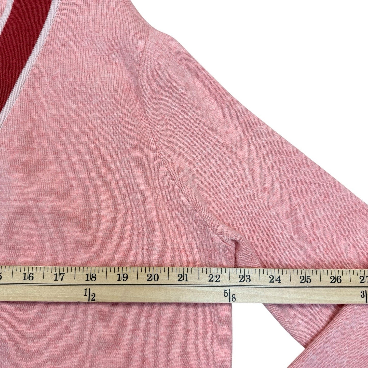 TuckerNuck Cardigan Women's S Pink Red Trim Button Preppy Sweater