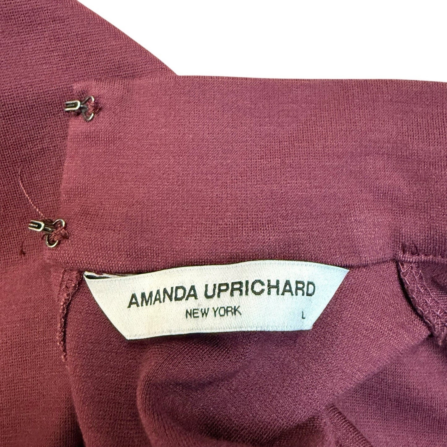 Amanda Uprichard Burgundy Wide Leg Jumpsuit Size L Women's Romper