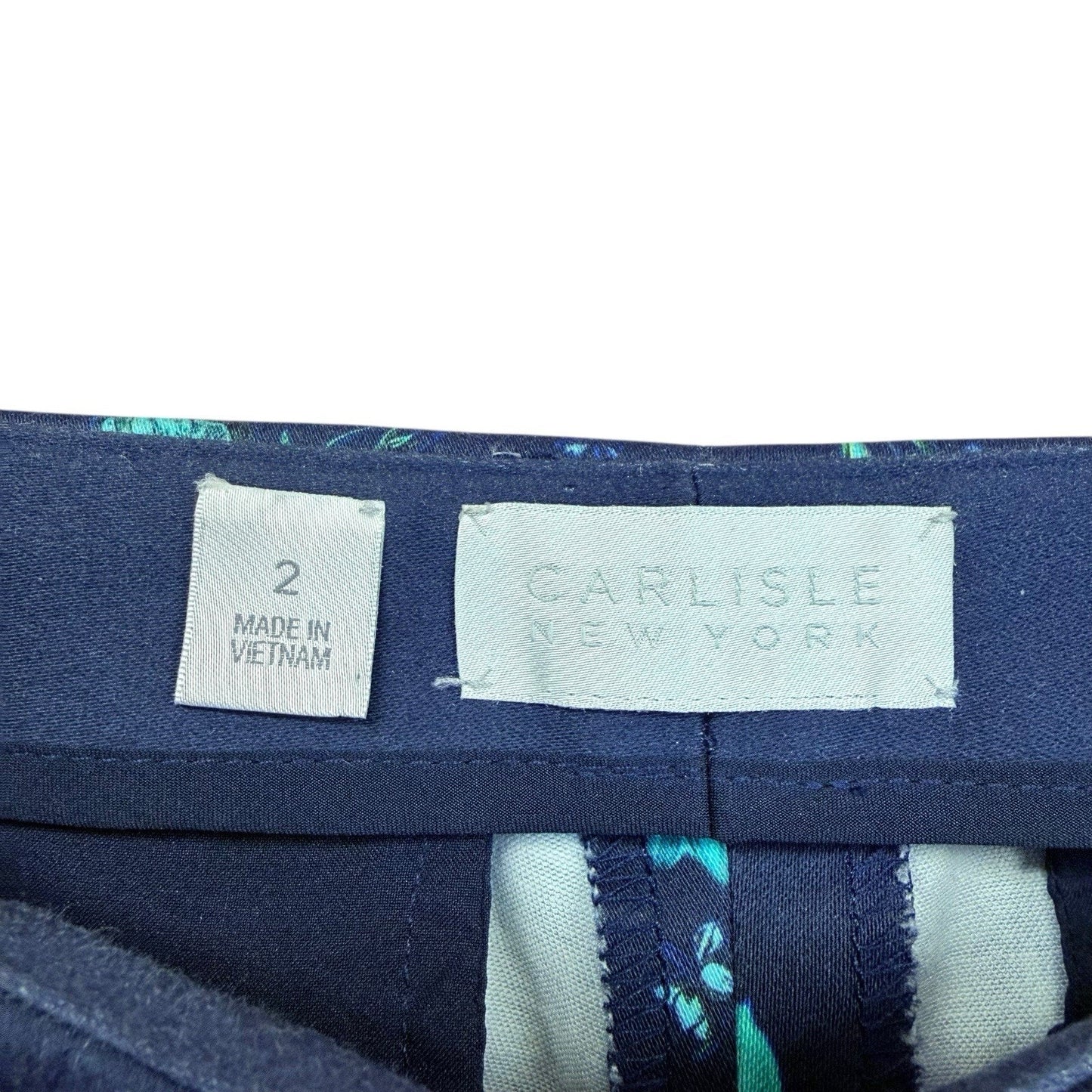 Carlisle Floral Print Pants Women's Size 2 Blue Statement Trousers