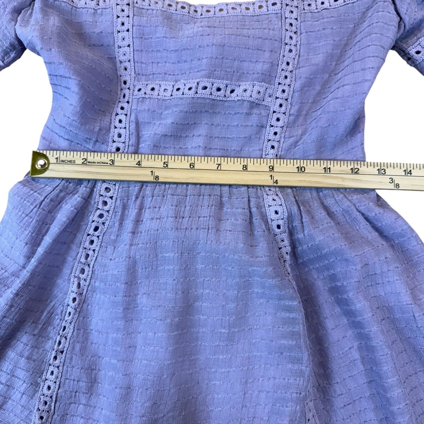 NEW Showpo. Women's Size 8 Lilac Lace Codah Trim Detail Bubble Hem Dress