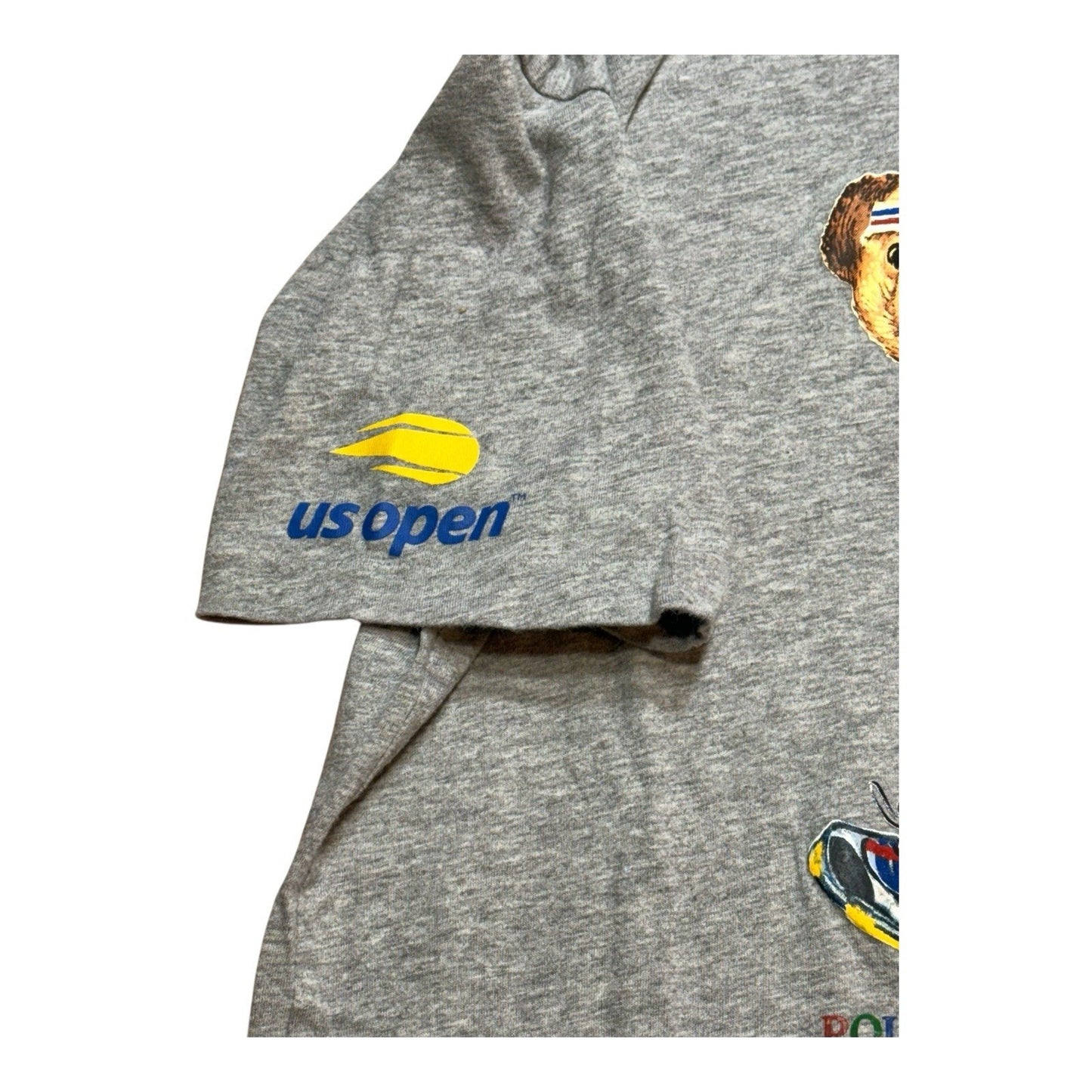 Polo Ralph Lauren Women’s US Open 2019 Polo Bear Tennis T-Shirt Gray Sz S