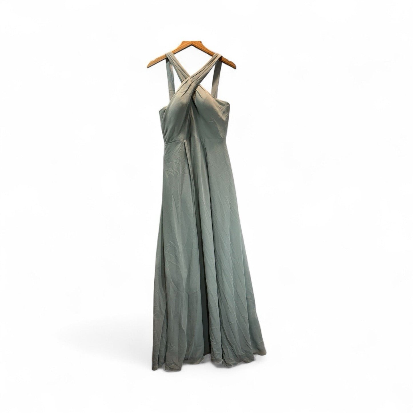 Azazie Dixie Bridesmaid Dress Sage Green Size A10 NWT Formal Gown Women's