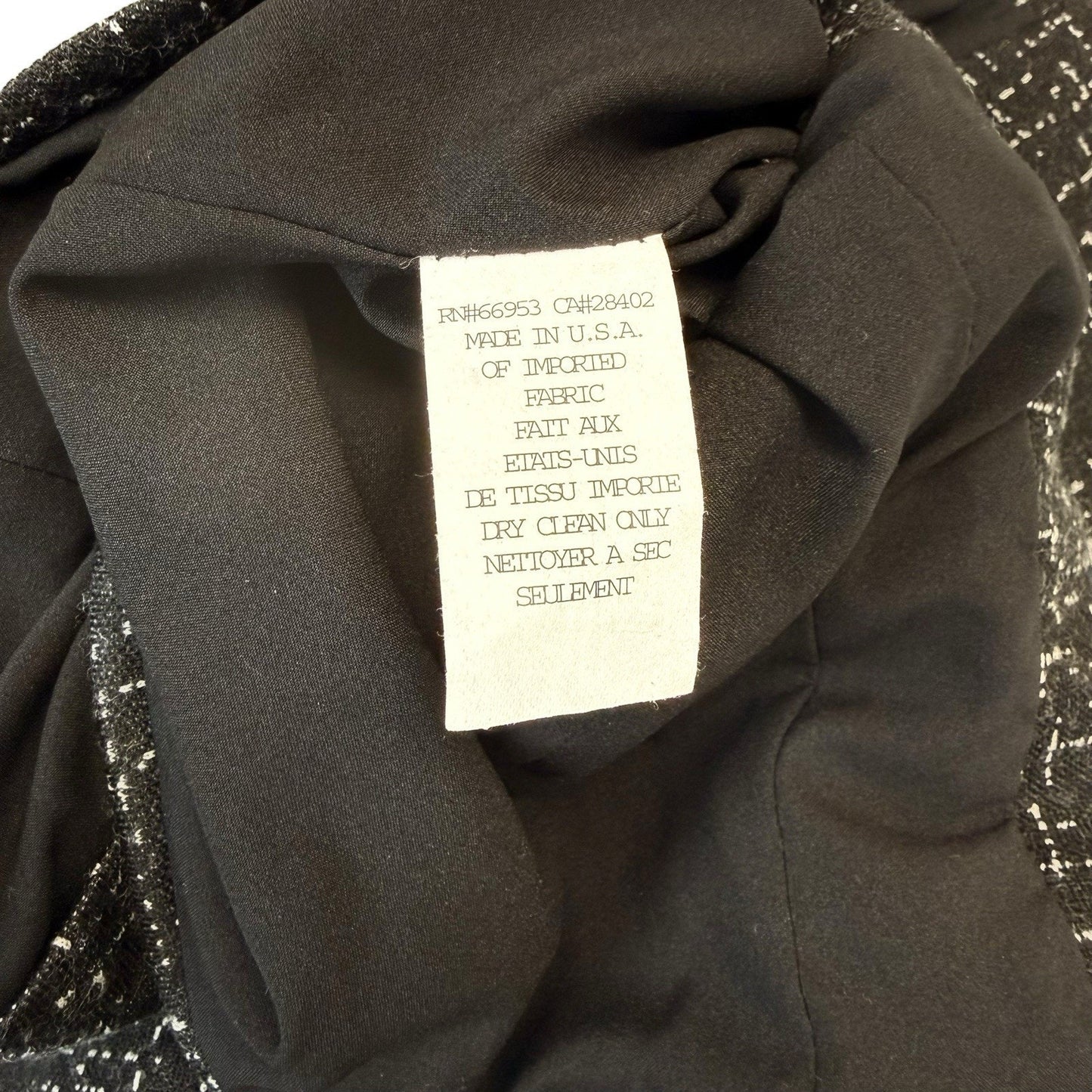 Cynthia Rowley Women’s Size 4 Black Tweed Skirt Suit Cropped Jacket Set