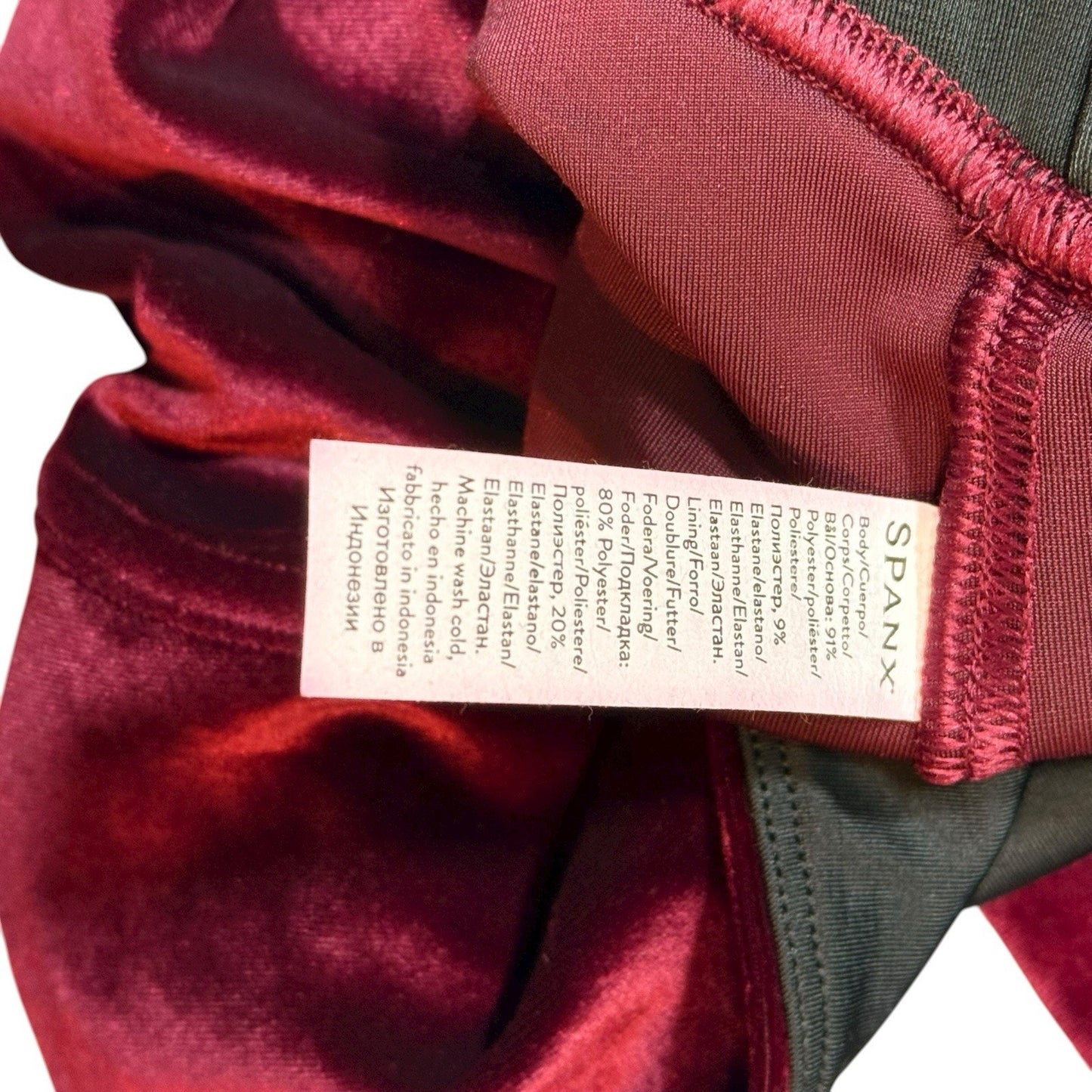 Spanx Velvet Leggings Women’s Size M Burgundy High Waist Pull-On Pants NWT