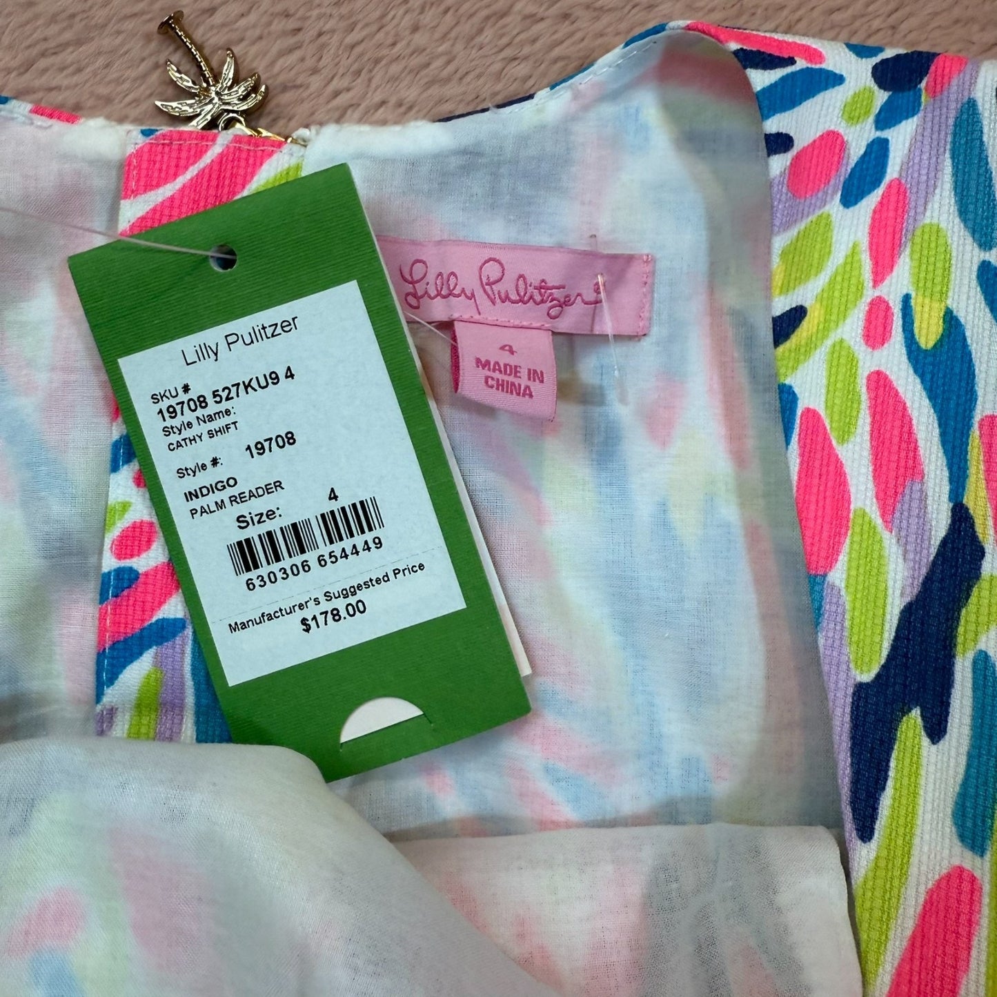 NEW Lilly Pulitzer Women's Size 4 Sleeveless Tropical Sundress Dress 100% Cotton