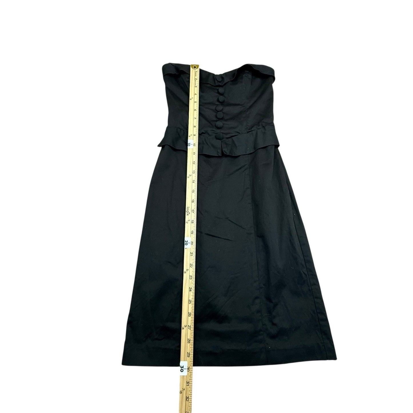 Betsey Johnson Black Strapless Peplum Dress Size 4 Women's
