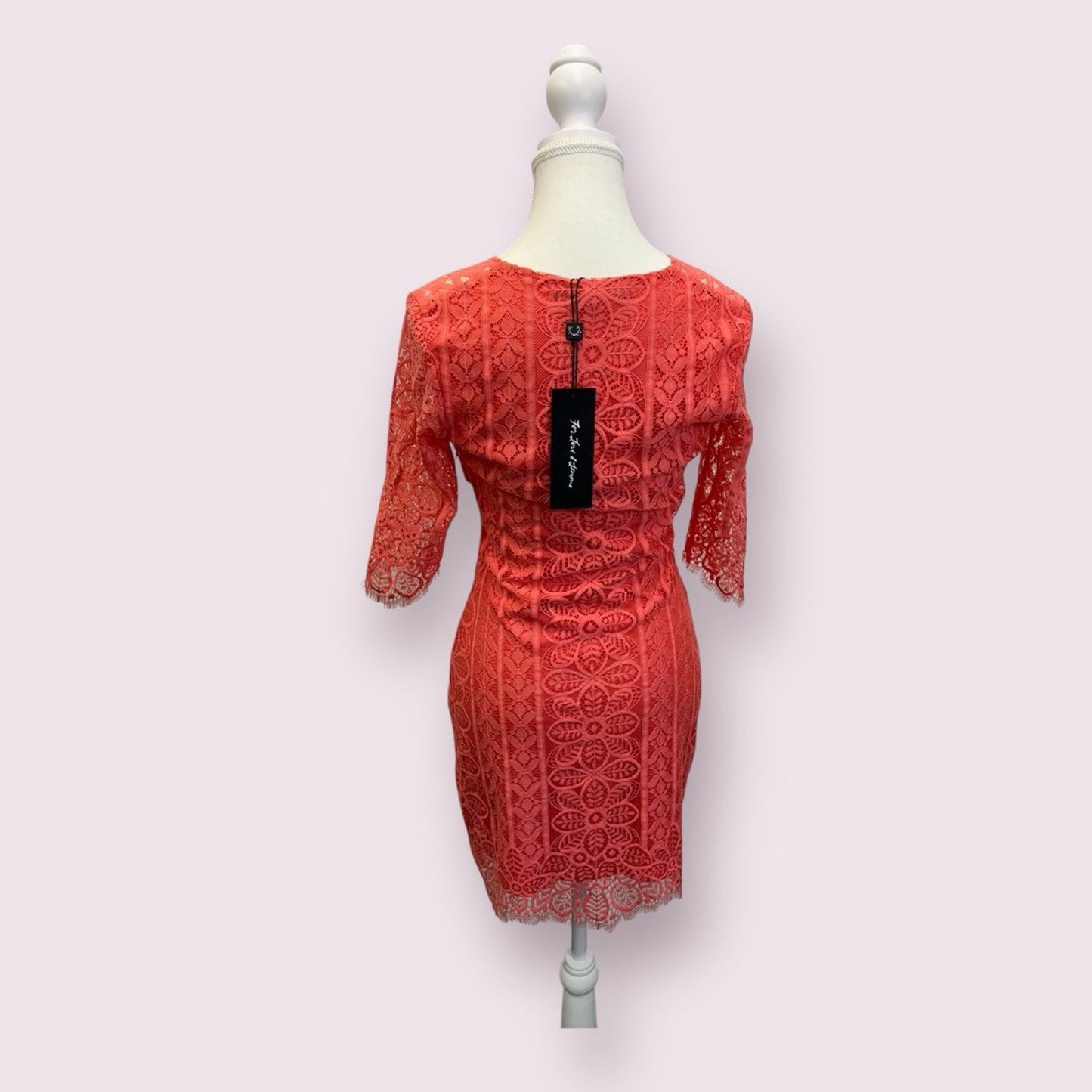 $246 For Love & Lemons Lyla Lace Coral Cocktail Dress Size Small NWT Women's