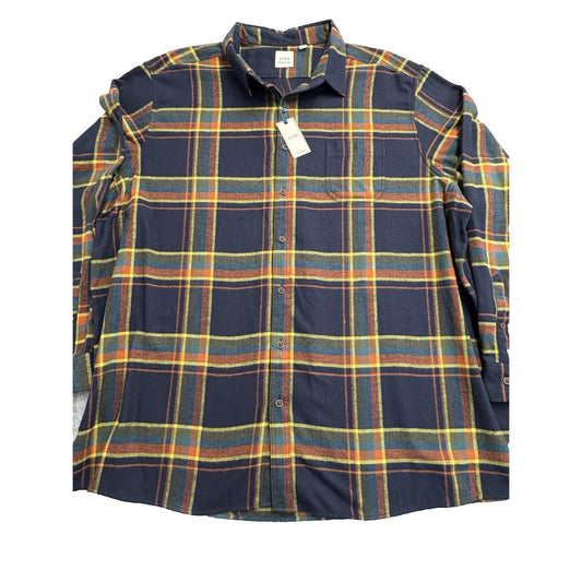 NWT's ROWM SOFT Portuguese Button Down Multi Men's Blue Shirt 4XT MSRP $89