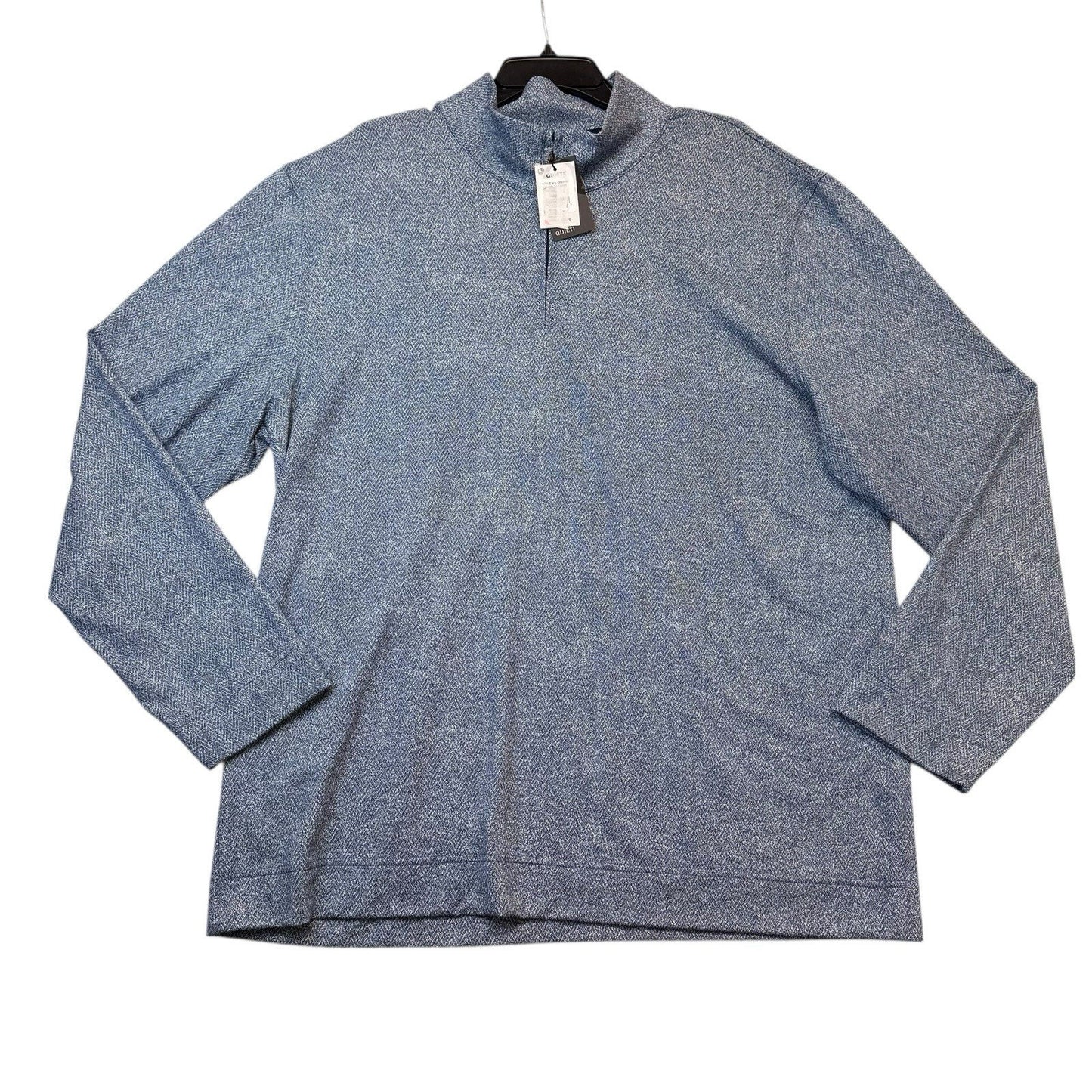 Quieti 1/4 Zip Pullover Men's XXL Blue Chevron NWT Stretch MSRP 125