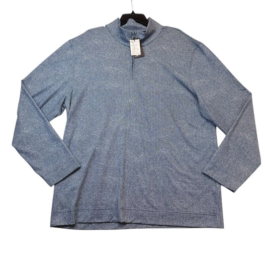 Quieti 1/4 Zip Pullover Men's XXL Blue Chevron NWT Stretch MSRP 125