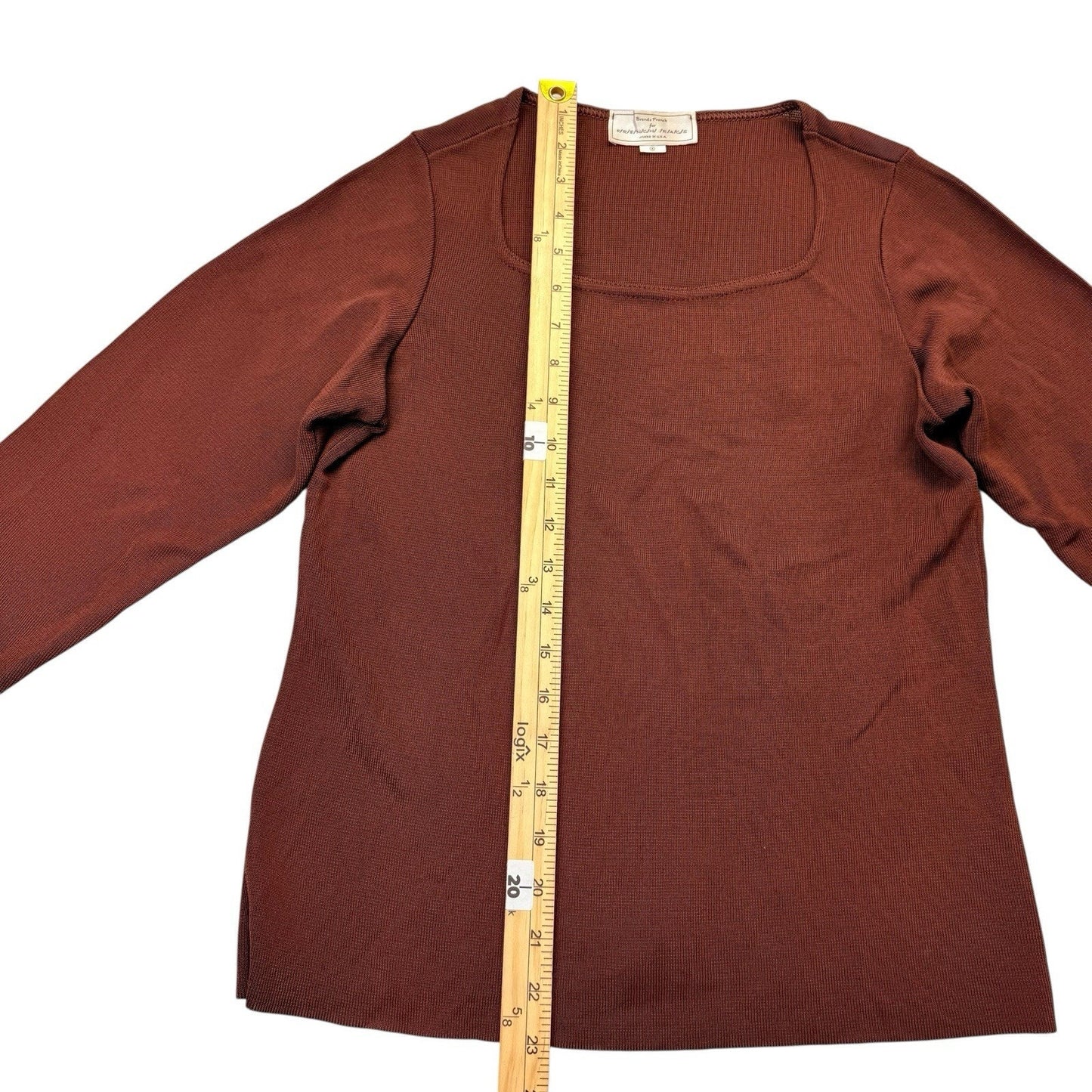 Vintage French Rags Brenda French Rayon Top Small Brown USA Women's Blouse