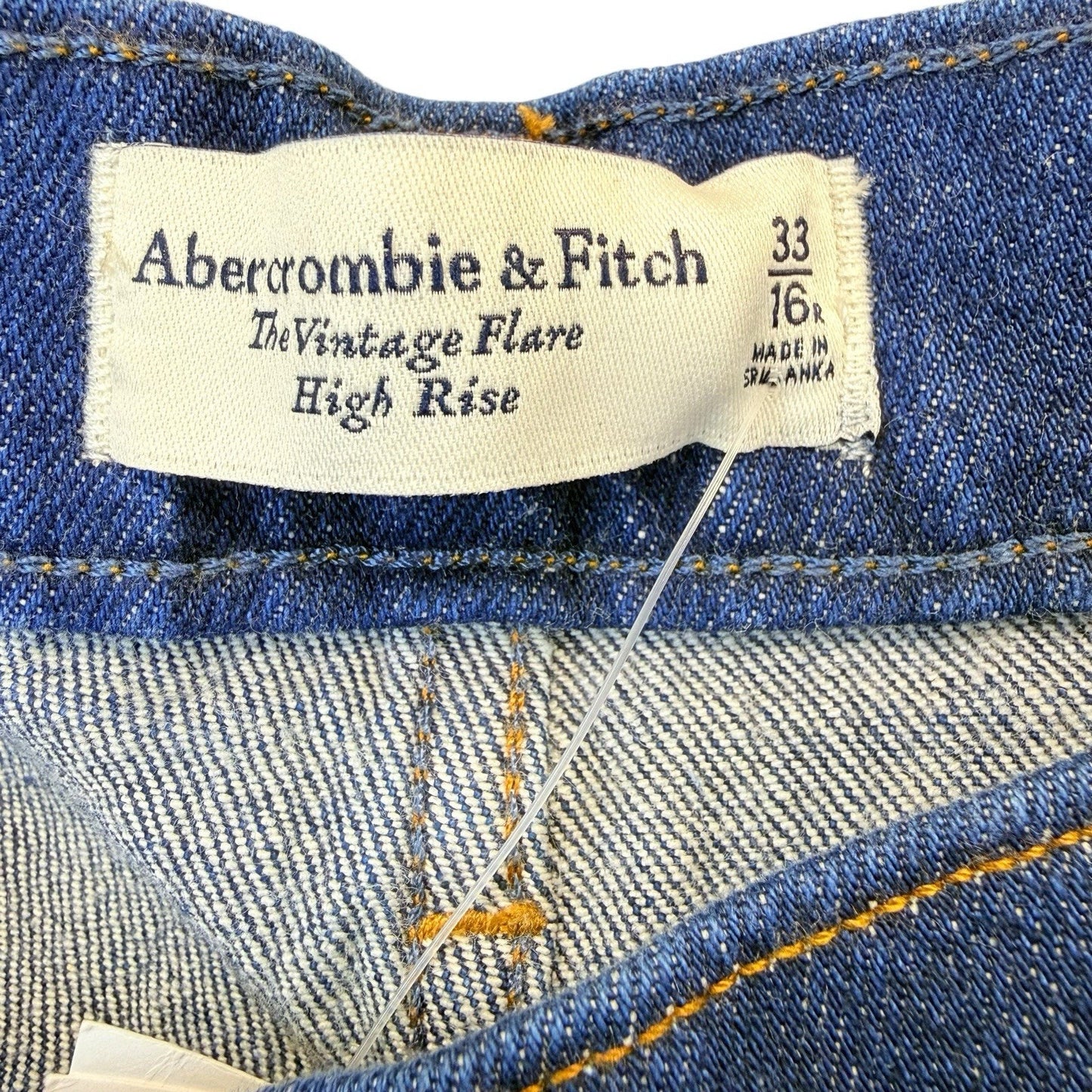 Abercrombie & Fitch Vintage Flare Jeans Women's 33x16R Blue High Rise NWT