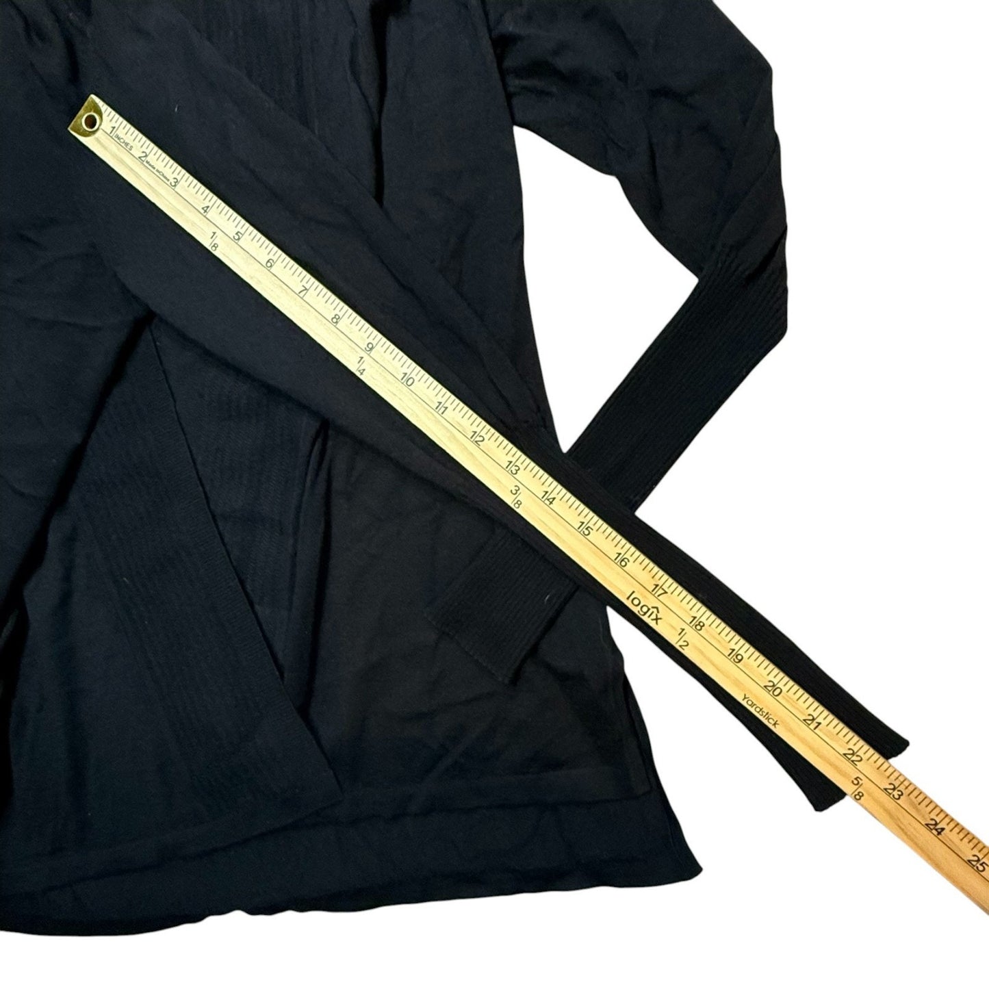 Carlisle Collection Black 100% Cashmere Open Front Cardigan Women's Size S