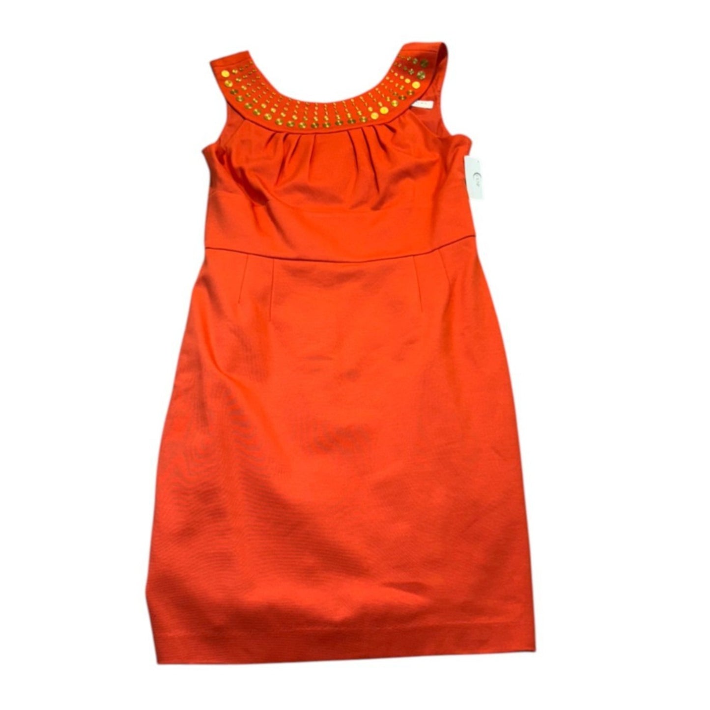 NEW Trinka Turk Women's Size 10 Orange Sleeveless Lined Sheath Dress Women's