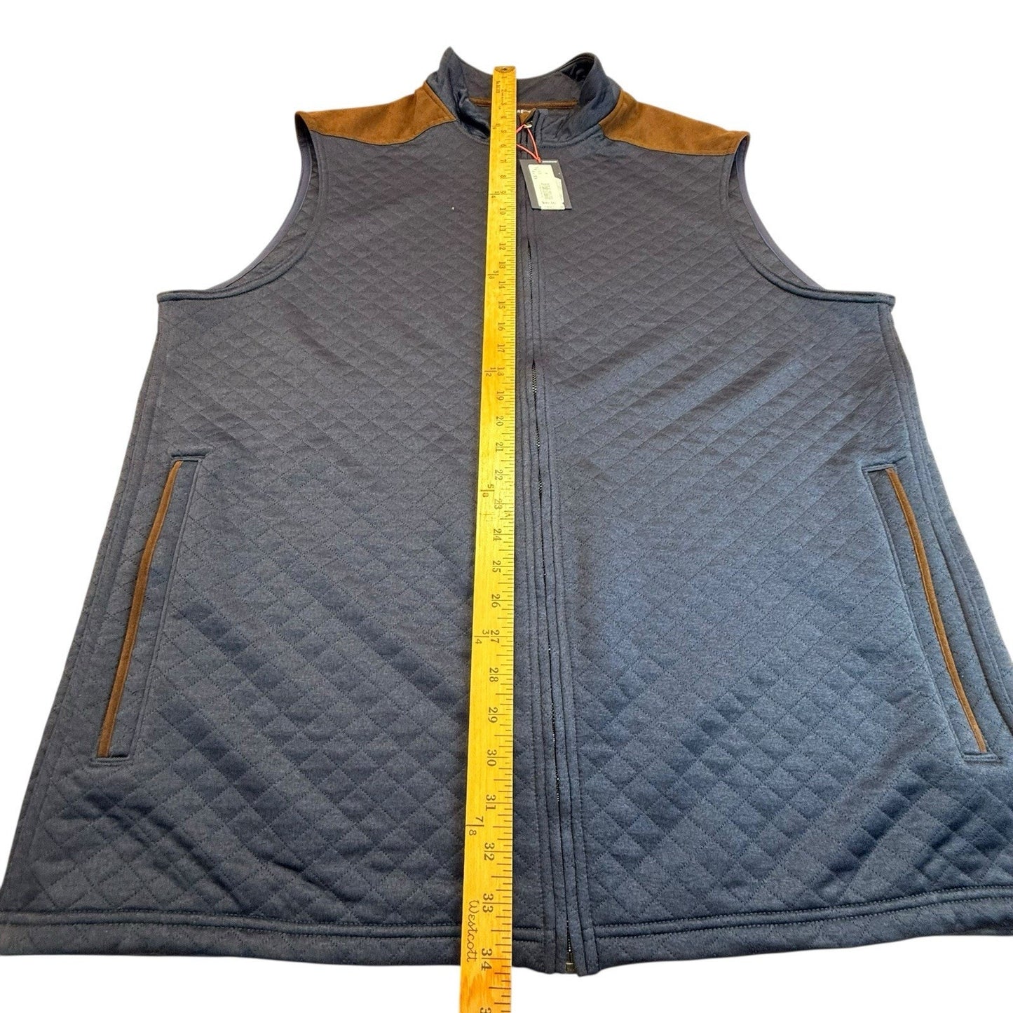 Cremieux Quilted Zip Vest Blue Tall Man 2XT New With Tags Men's