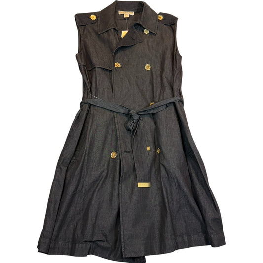 Michael Kors Women's Size Medium Black Sleeveless Trench-Style Belted Dress NEW