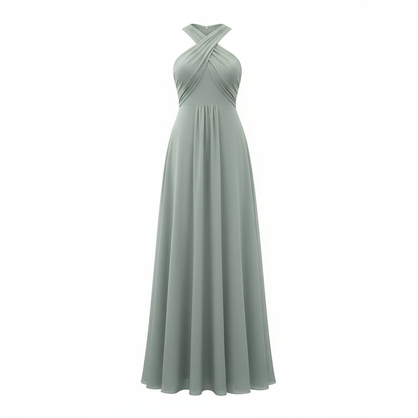 Azazie Dixie Bridesmaid Dress Sage Green Size A10 NWT Formal Gown Women's