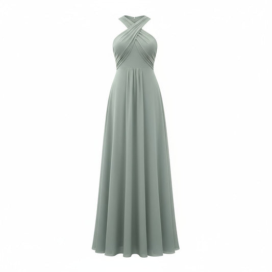 Azazie Dixie Bridesmaid Dress Sage Green Size A10 NWT Formal Gown Women's