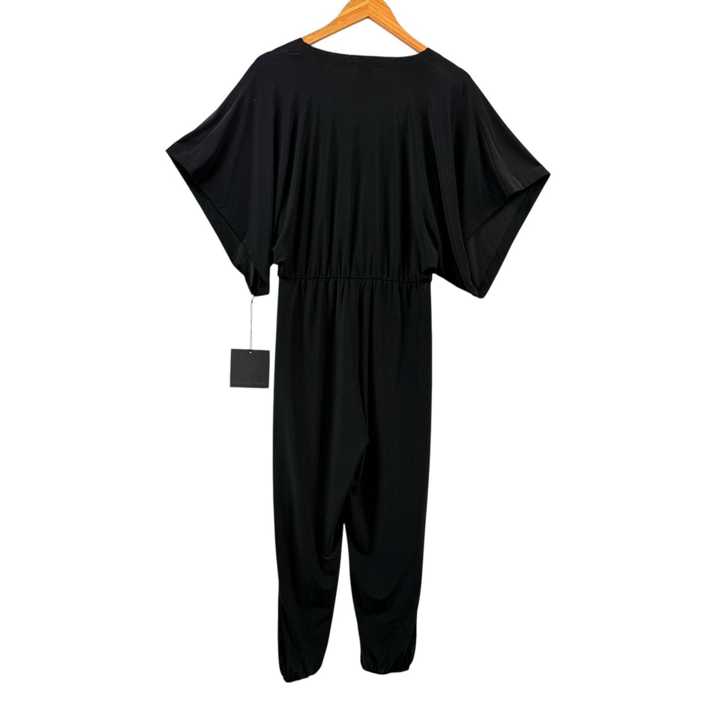 Norma Kamali Black Jumpsuit Wide Leg Dolman Sleeve Women's Small NWT Romper