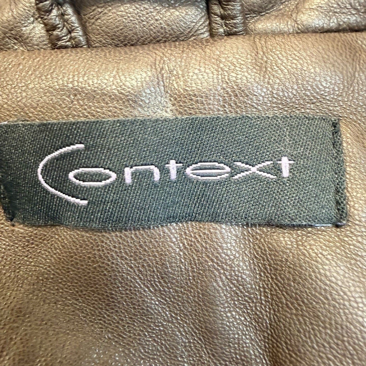 Context Brown Leather Skirt Suit Women’s Size 14 Blazer Pencil Skirt Set
