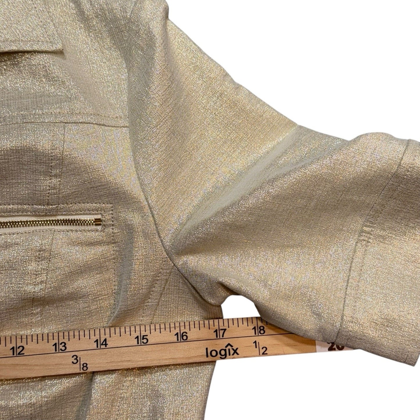 Doncaster Collection Gold Metallic Linen Blend Belted Jacket & Pants Set Sz 2 Women's SUIT, SET