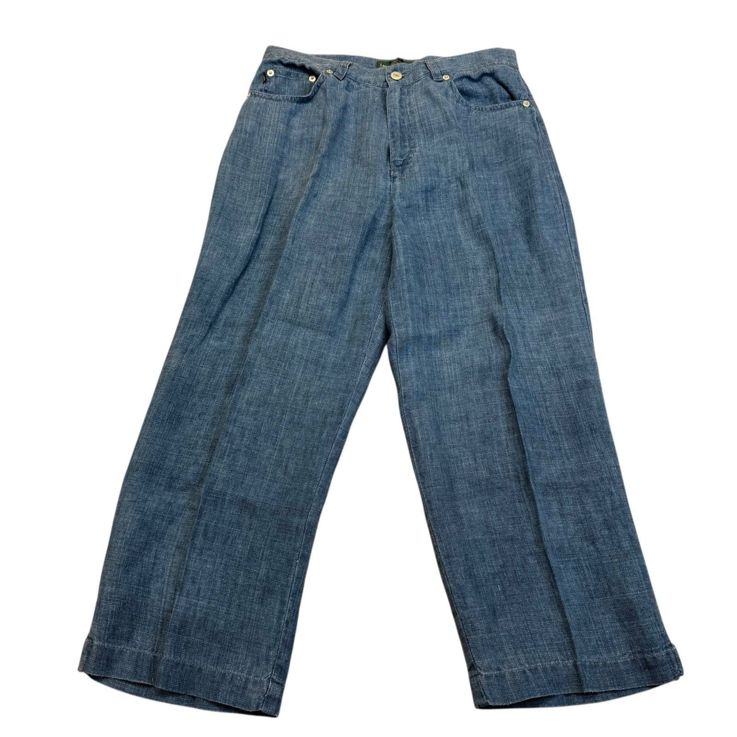VINTAGE Women's 6 Lauren Jeans Co. Ralph Lauren Wide Leg Denim Jeans