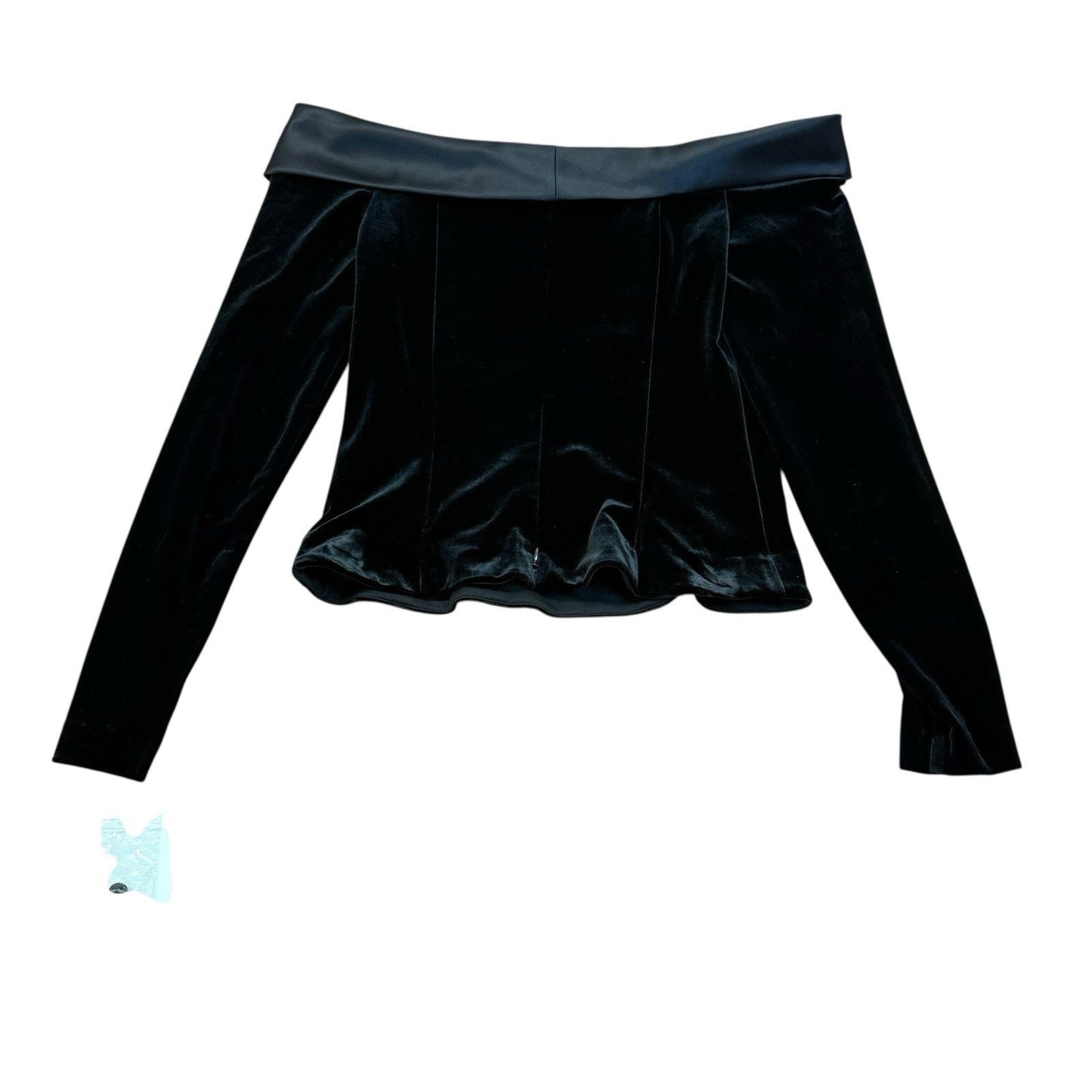 Alex Evenings Black Velvet Off Shoulder Top Women's M Long Sleeve Formal Blouse