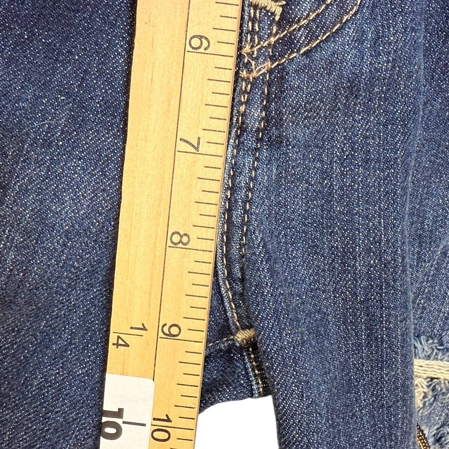 True Religion Billie Mid-Rise Chained Straight Jeans Sz 32 Blue Distressed NWT Women's