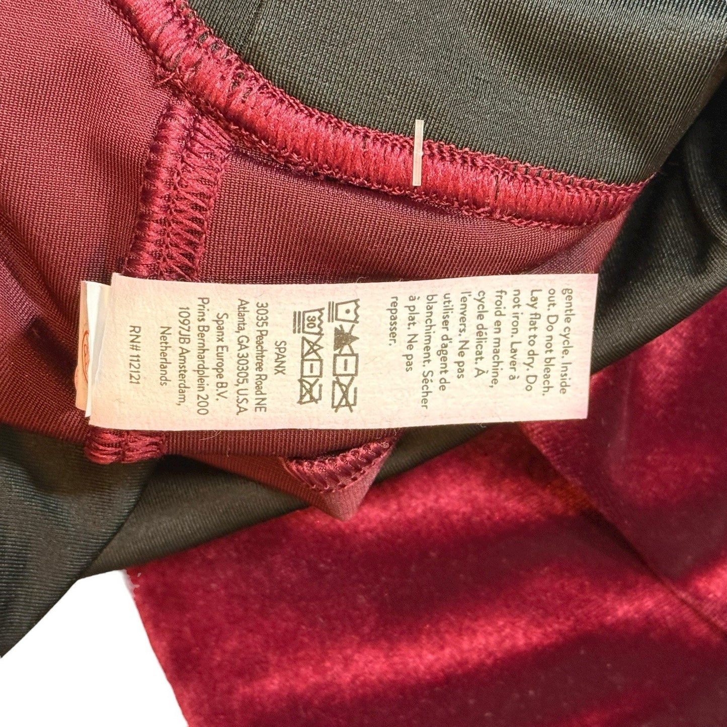 Spanx Velvet Leggings Women’s Size M Burgundy High Waist Pull-On Pants NWT