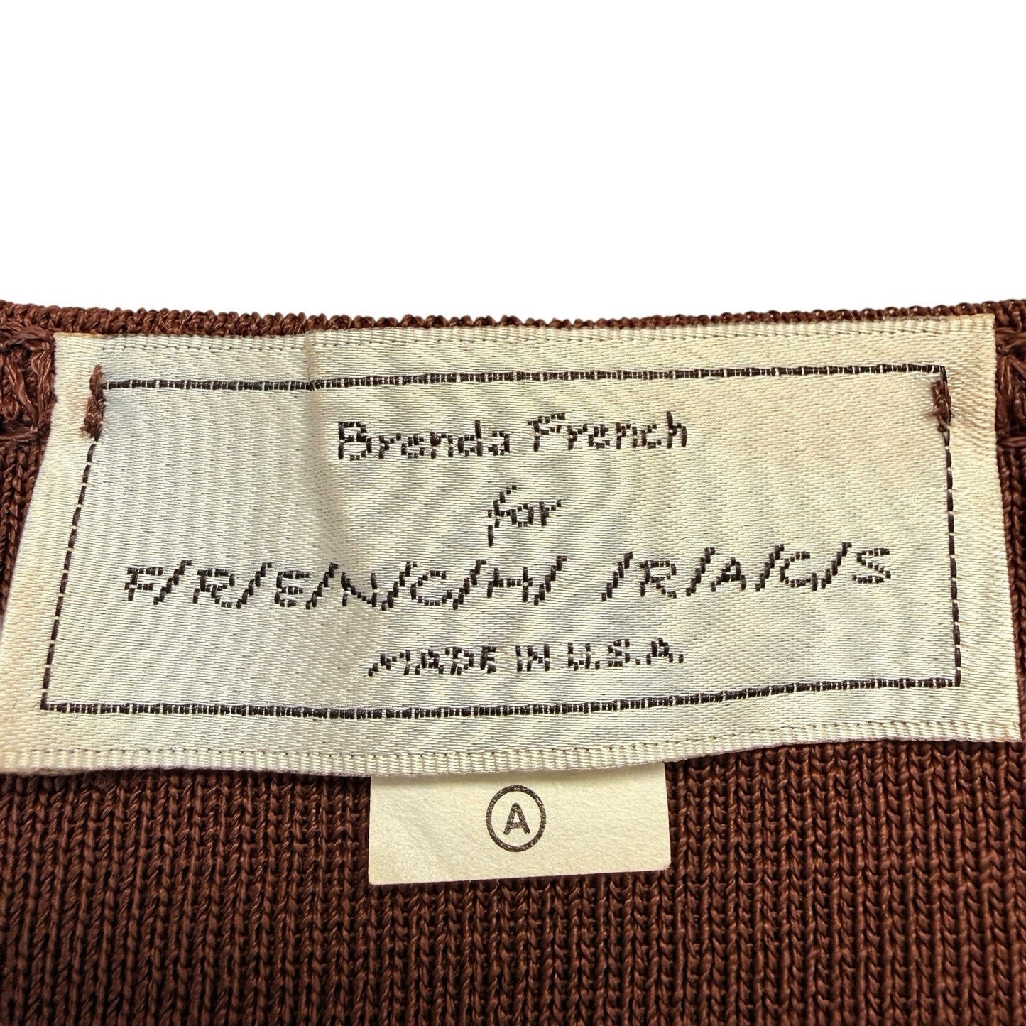 Vintage French Rags Brenda French Rayon Top Small Brown USA Women's Blouse