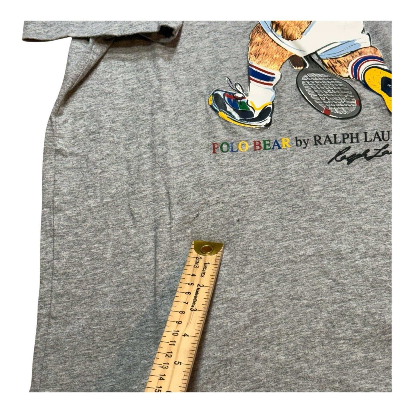 Polo Ralph Lauren Women’s US Open 2019 Polo Bear Tennis T-Shirt Gray Sz S