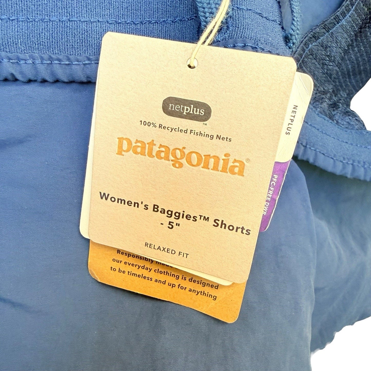 Patagonia Women’s Baggies Shorts Large Blue 5” Inseam PFC-Free DWR NWT