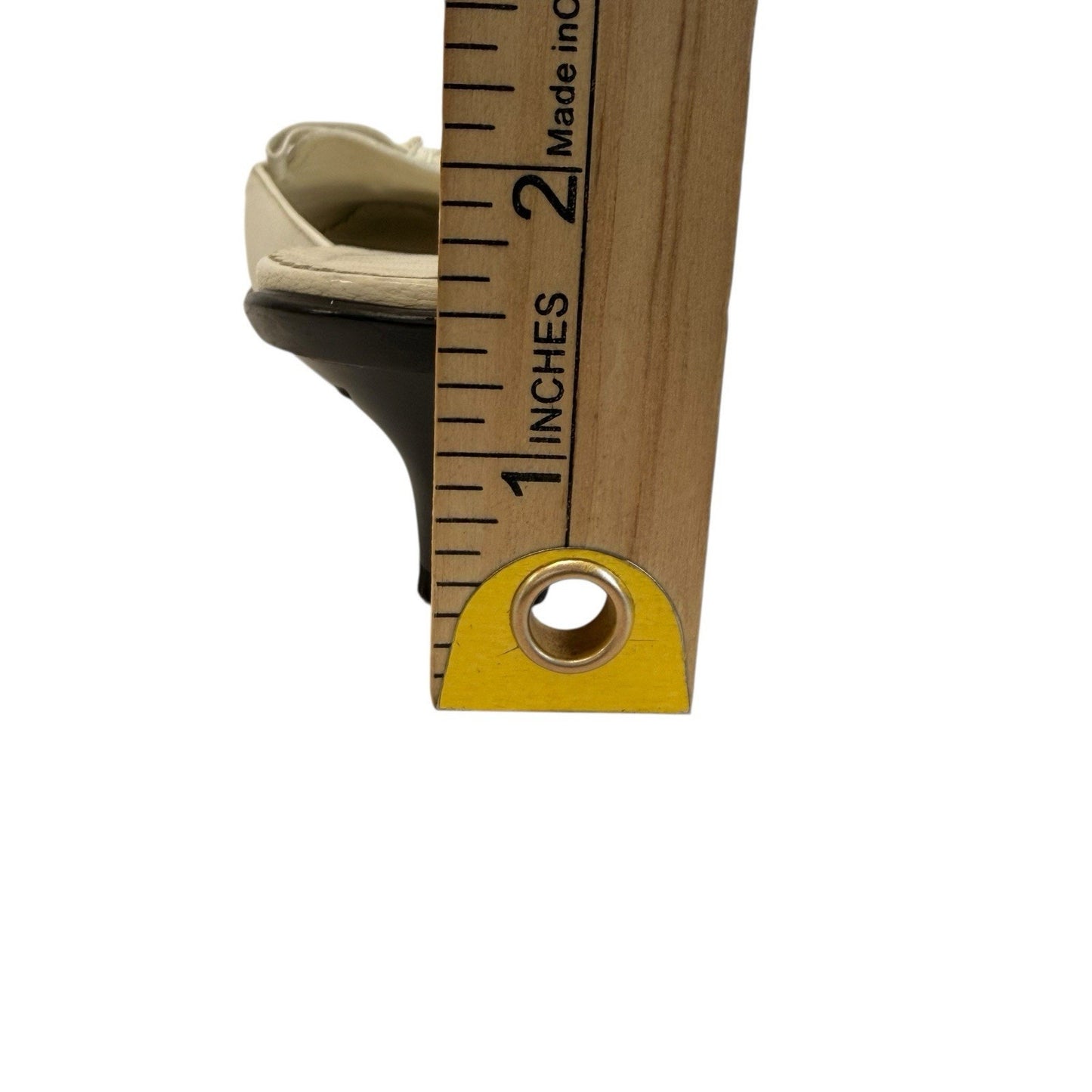 Prada Y2K White Leather Pointed Toe Mule Heels Sz 36.5 Italy Women's