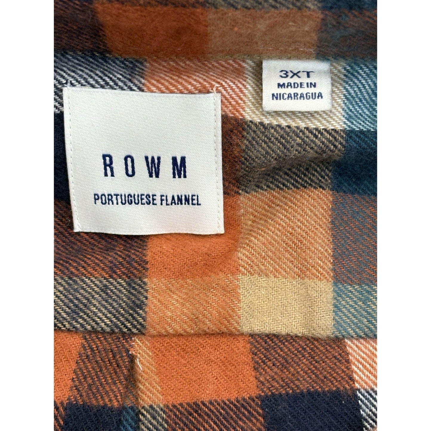 New ROWM Men's Big & Tall Button Down Shirt size 3XT Multicolor Plaid Collared L/S