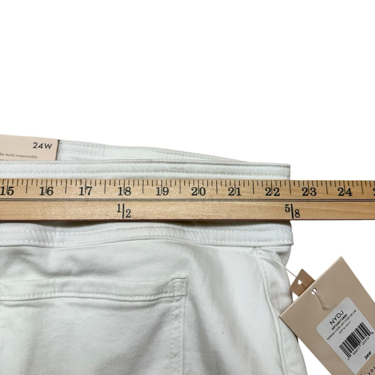 NYDJ Women’s Size 24W White Jeans Lift Tuck Stretch Wide Leg NWT