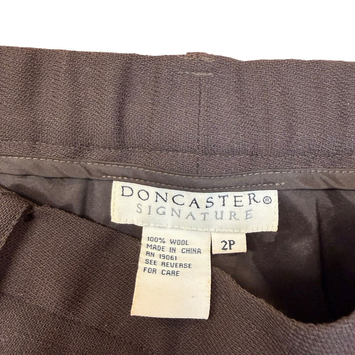 Vintage Doncaster Signature 2P Tailored Jacket Pants Suit/Set Brown Women's