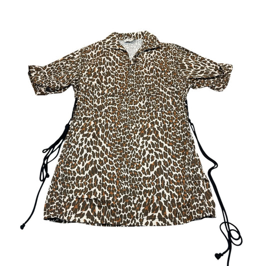 Tory Burch Leopard Print Tunic Dress Size 10 Side Tie Women's