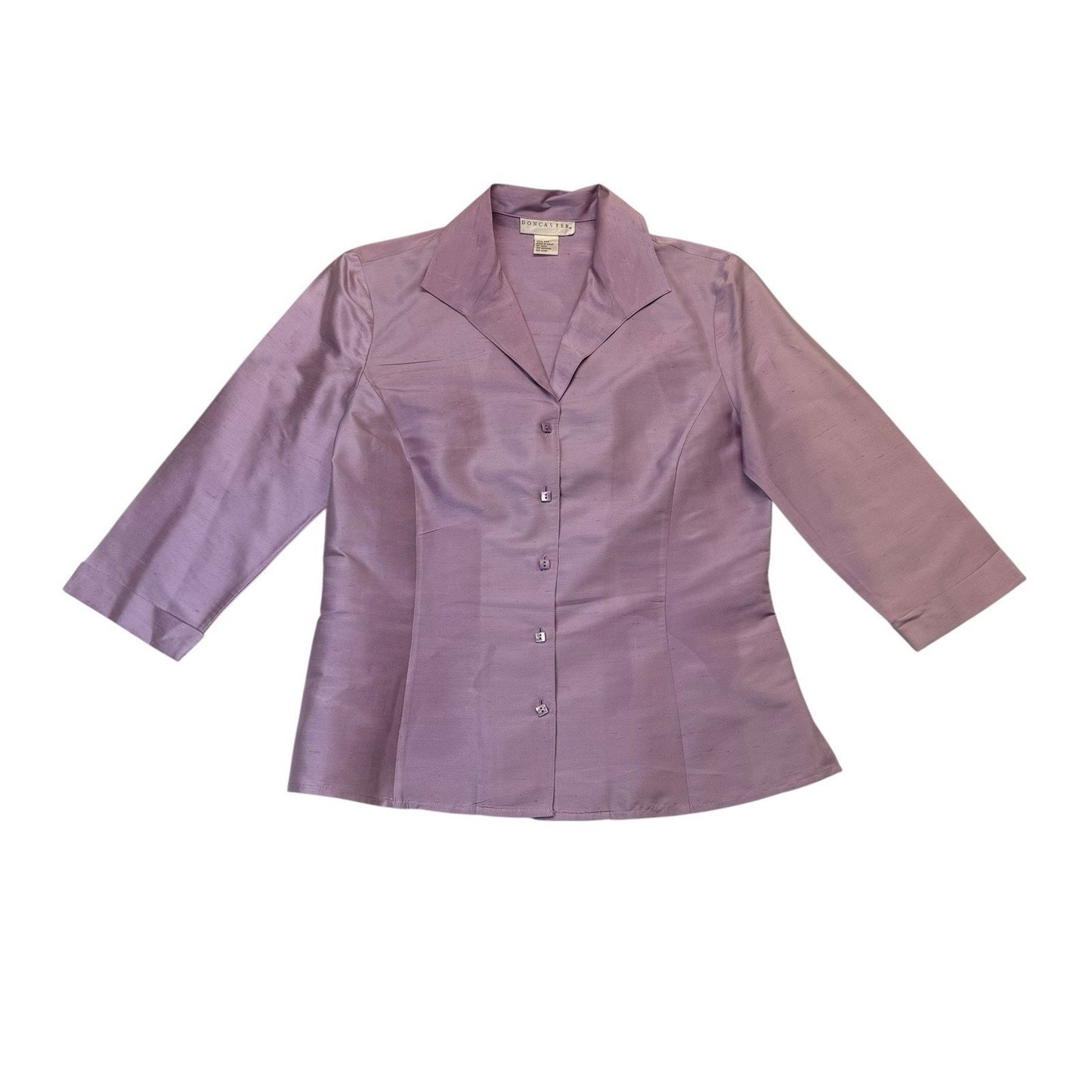 Doncaster 100% Silk Pantsuit Lilac Purple Size 4 Y2K Career Suit Women's