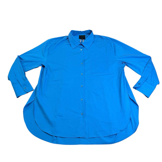 Alex Marie Blue Button Front Shirt Women’s Medium Long Sleeve Classic Fit Blouse