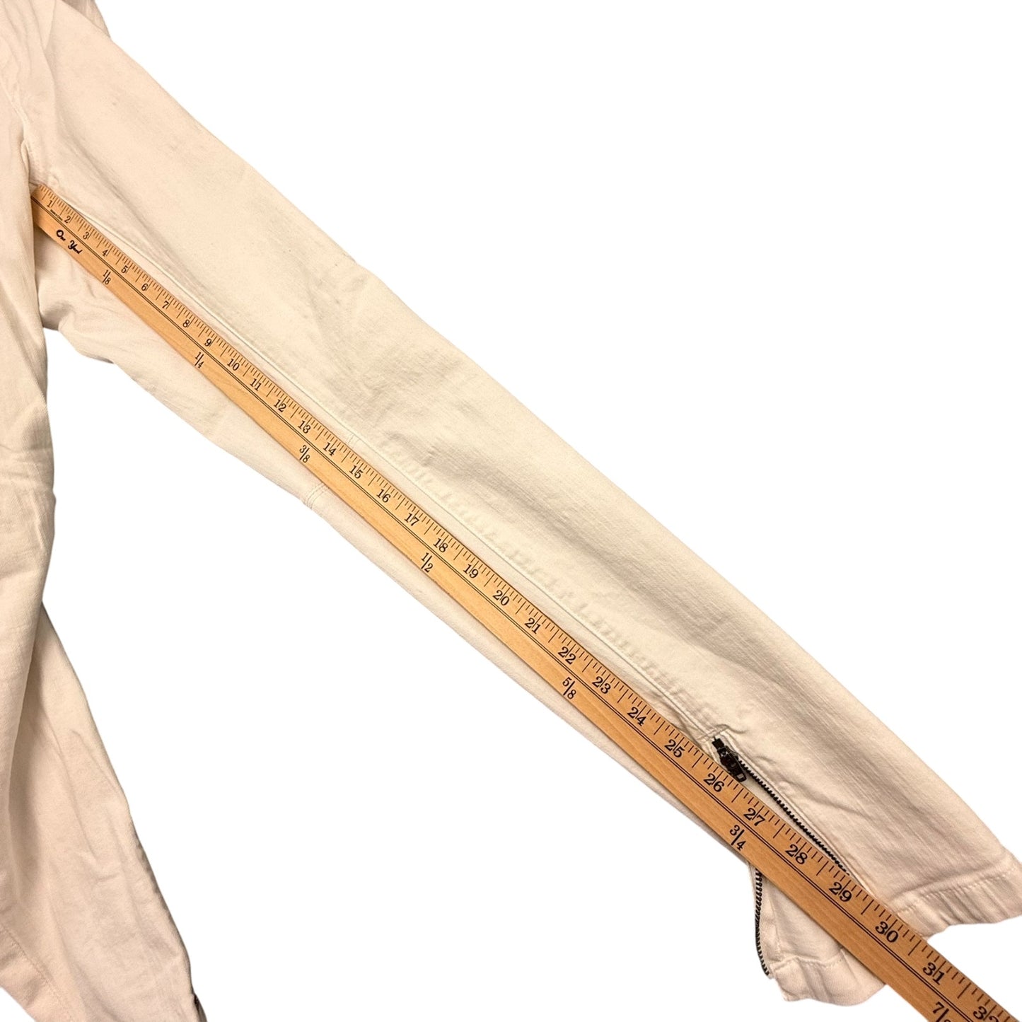 Vince Women's Skinny Jeans Size 28 Cream Ivory Stretch Denim Ankle Zip