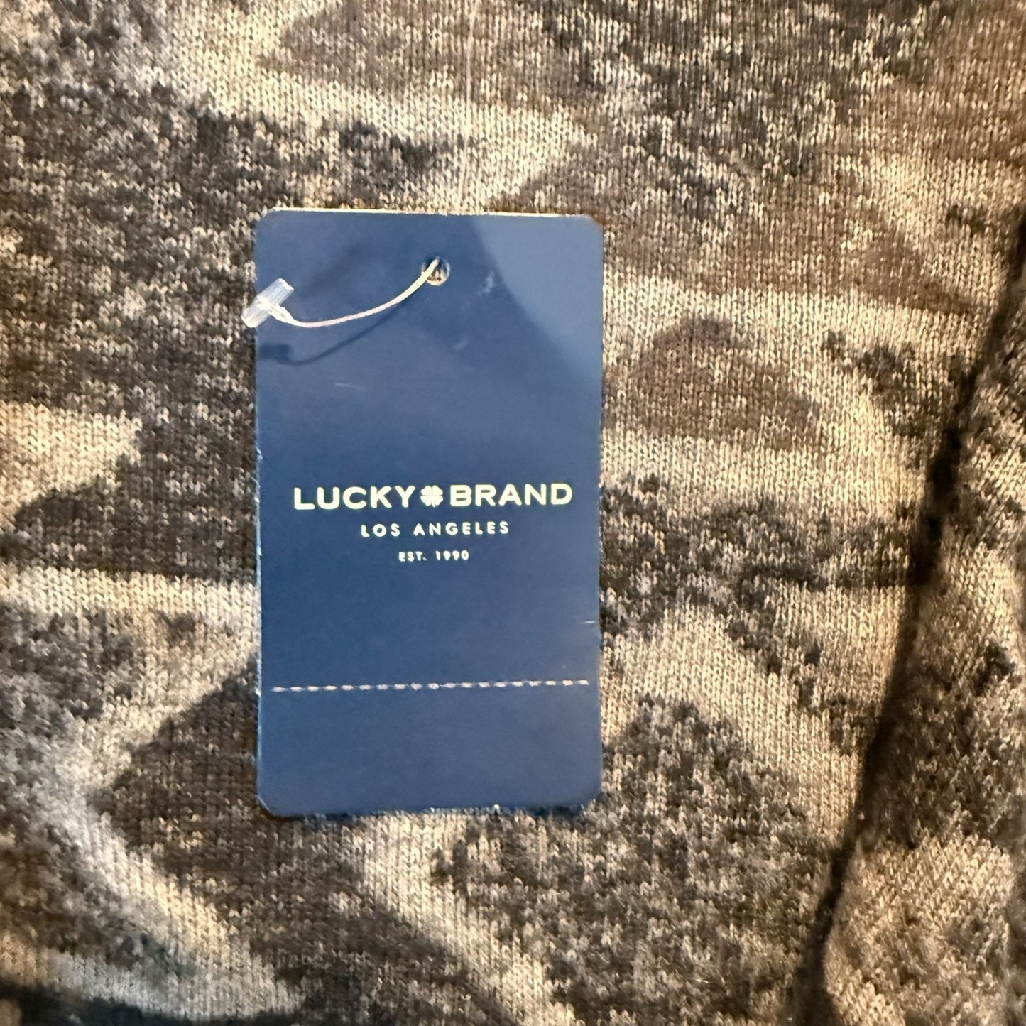NEW Lucky Brand Women's Open Front Cardigan SP Small Petite Aztec Gray Sweater