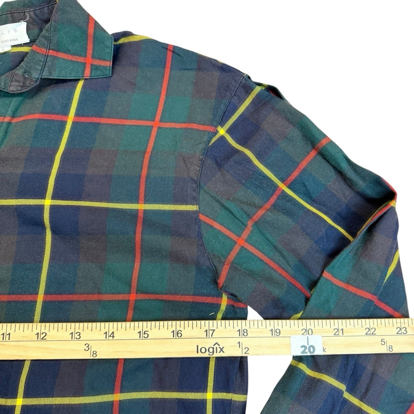 Vintage Perry Ellis Plaid Button-Up Women's 6 British Crown Colony Hong Kong