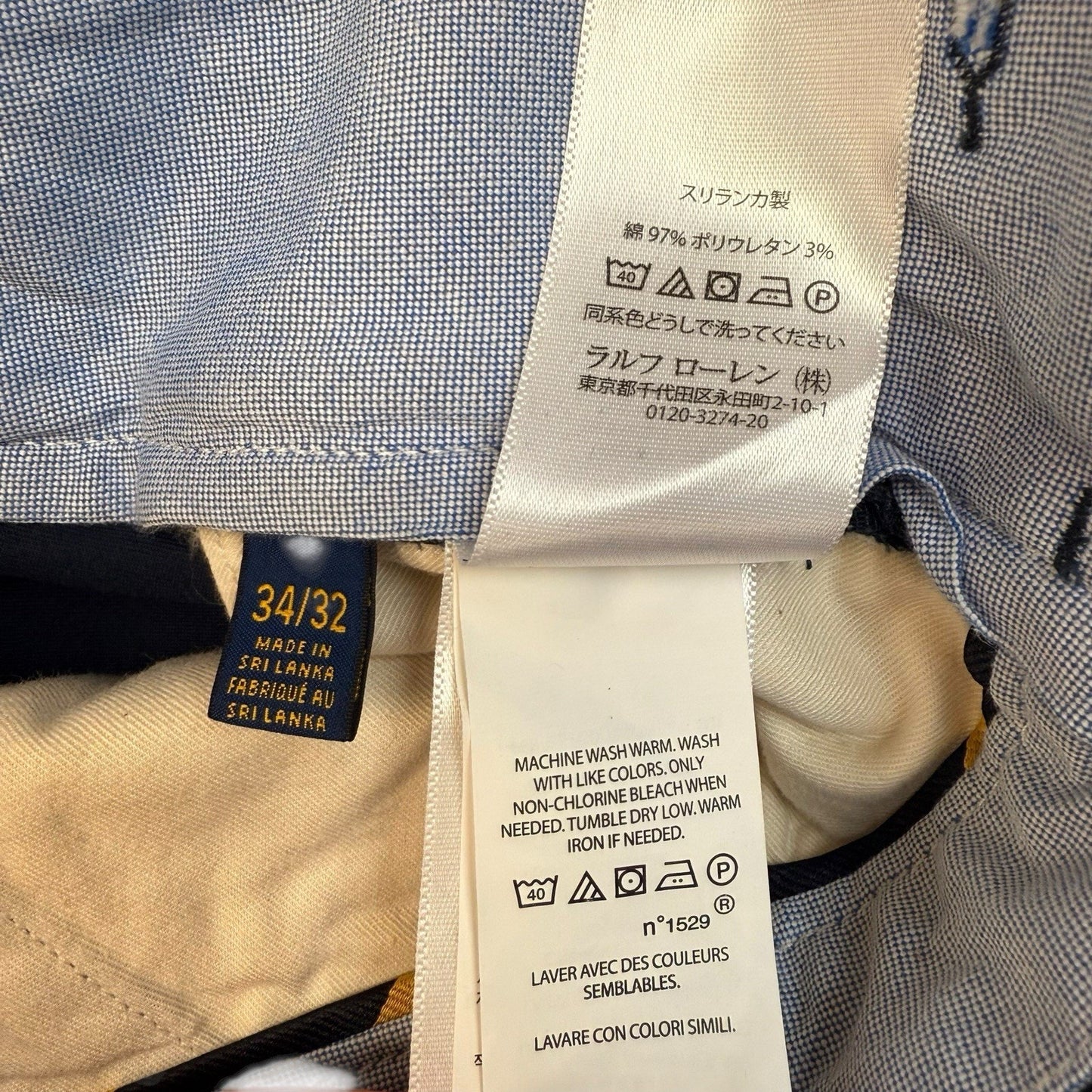 Polo Ralph Lauren Men's Pants 34x32 Blue Bedford Straight Fit Chino Dress New